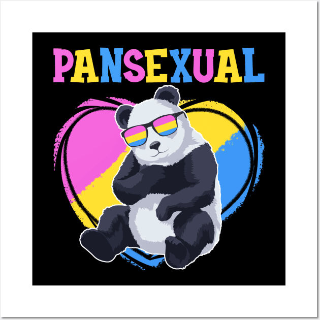 Pansexual Panda Women LGBT Pride Men Equal Rights Wall Art by PomegranatePower